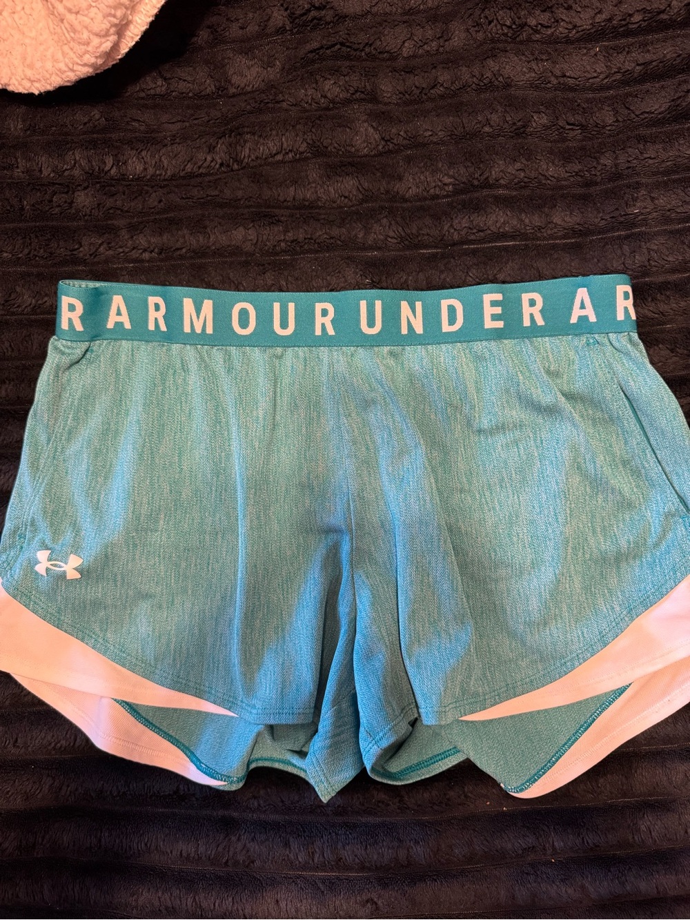 Under Armour Teal Athletic Shorts with Pink Trim